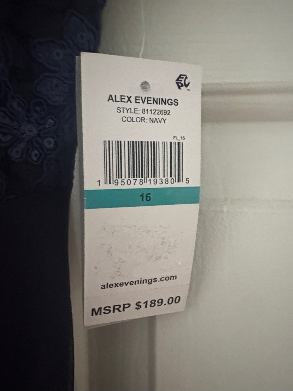 Evening gown Blue Off-Shoulder Evening Dress with Embellished Detail.NWT size 16 - Picture 5 of 12